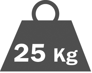 Shelf capacity 25 kg